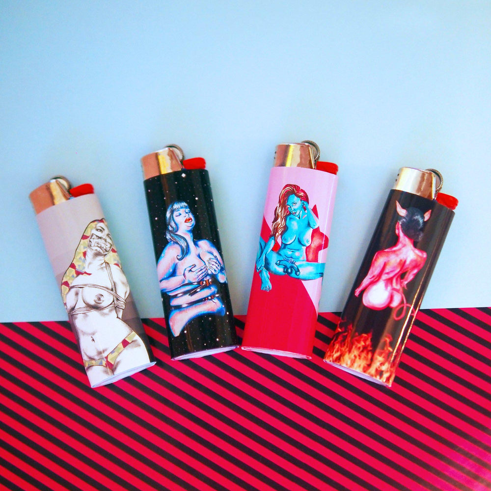 
                
                    Load image into Gallery viewer, Darkness &amp;amp; Light -Set of 4 Art Lighters
                
            